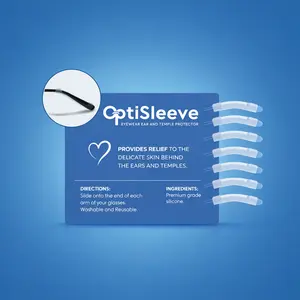 OptiSleeve Soft Silicone Ear Grips (4 Pairs) | Anti-Slip Eyeglass Temple Covers | Fits 3mm to 8mm Arms Only