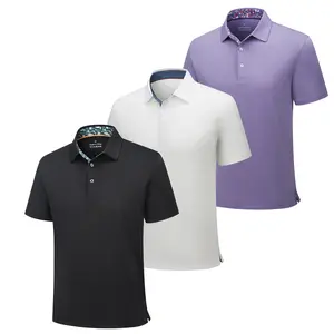 3 Pack Mens Polo Shirts - Lightweight & Breathable, Moisture-Wicking Stretch Short Sleeve Polo Print Collared Golf Casual T-Shirt,  Office & Daily Wear,father'sdaygifts