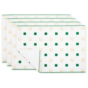Design Imports Set of 4 Clover Horseshoe Printed Placemats