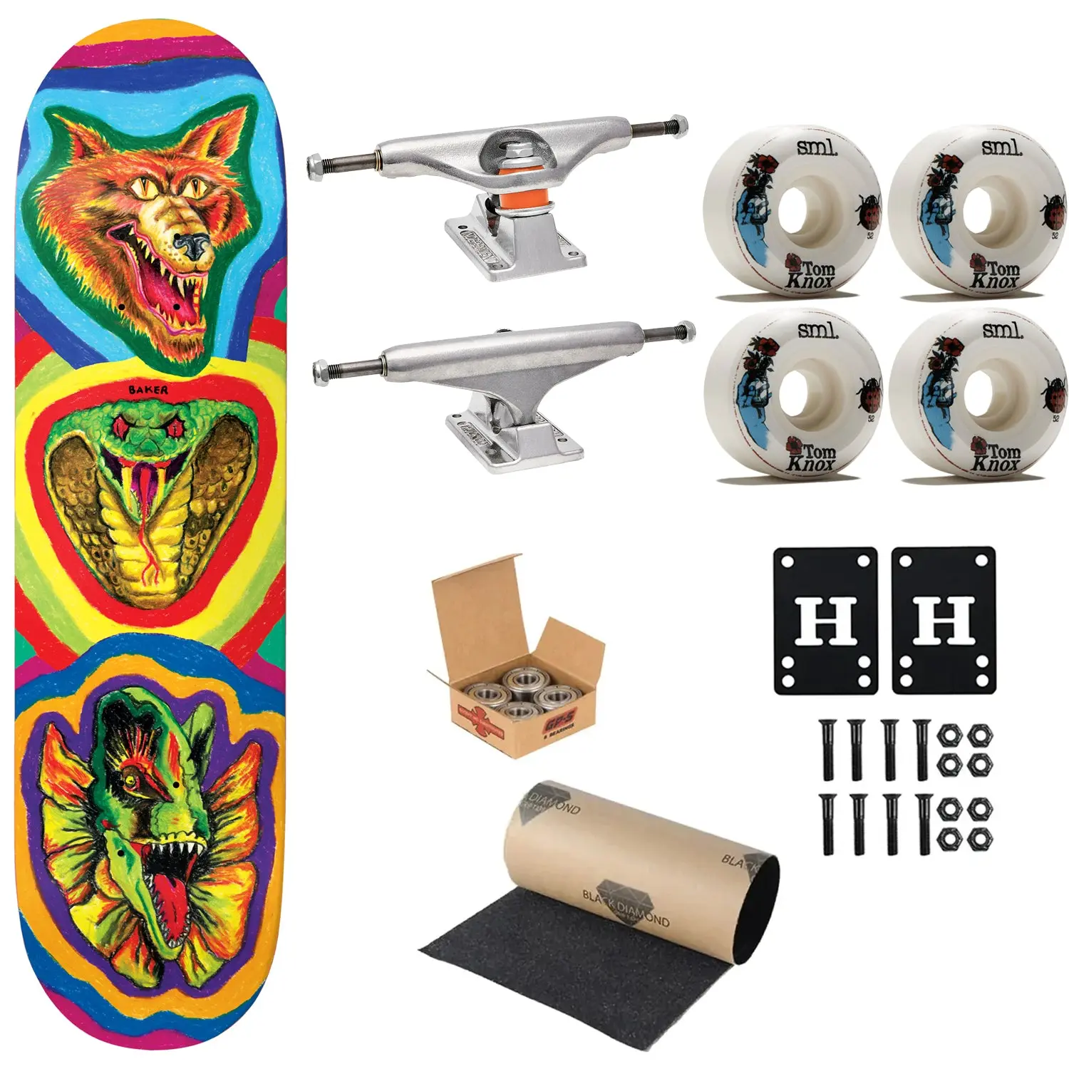 Baker Premium Complete Skateboard Riley Hawk Fried Beast 8.0" Ft. Independent/Sml