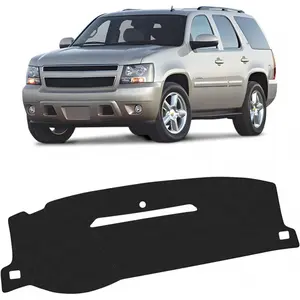 Black Dash Cover for 2007-13 Chevy Chevrolet Silverado 1500 2500 3500 LTZ/Avalanche/GMC Sierra SLT Denali, 2007-14 Chevrolet Tahoe/Suburban/GMC Yukon XL (O