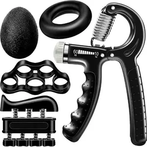 (5 Pack) Grip Strength Trainer, Forearm Strengthener, Hand Exerciser, Finger Strengthener, Wrist Exerciser for Strength Training, Baseball, Climbing, Grip Strengthener