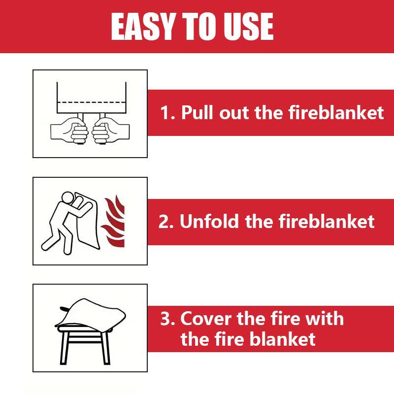 Emergency Fire Blanket - 4 Pack - Fiberglass Fire Suppression Blanket for Kitchen, 40" x 40" Fire Blanket for Home，easy to use fire extinguisher alternative