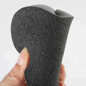 Heart-Shaped Travel Sponge Set, Easy Foaming Reusable Face Cleansing Puffs, Bamboo Charcoal Color Suitable for Full Body Use