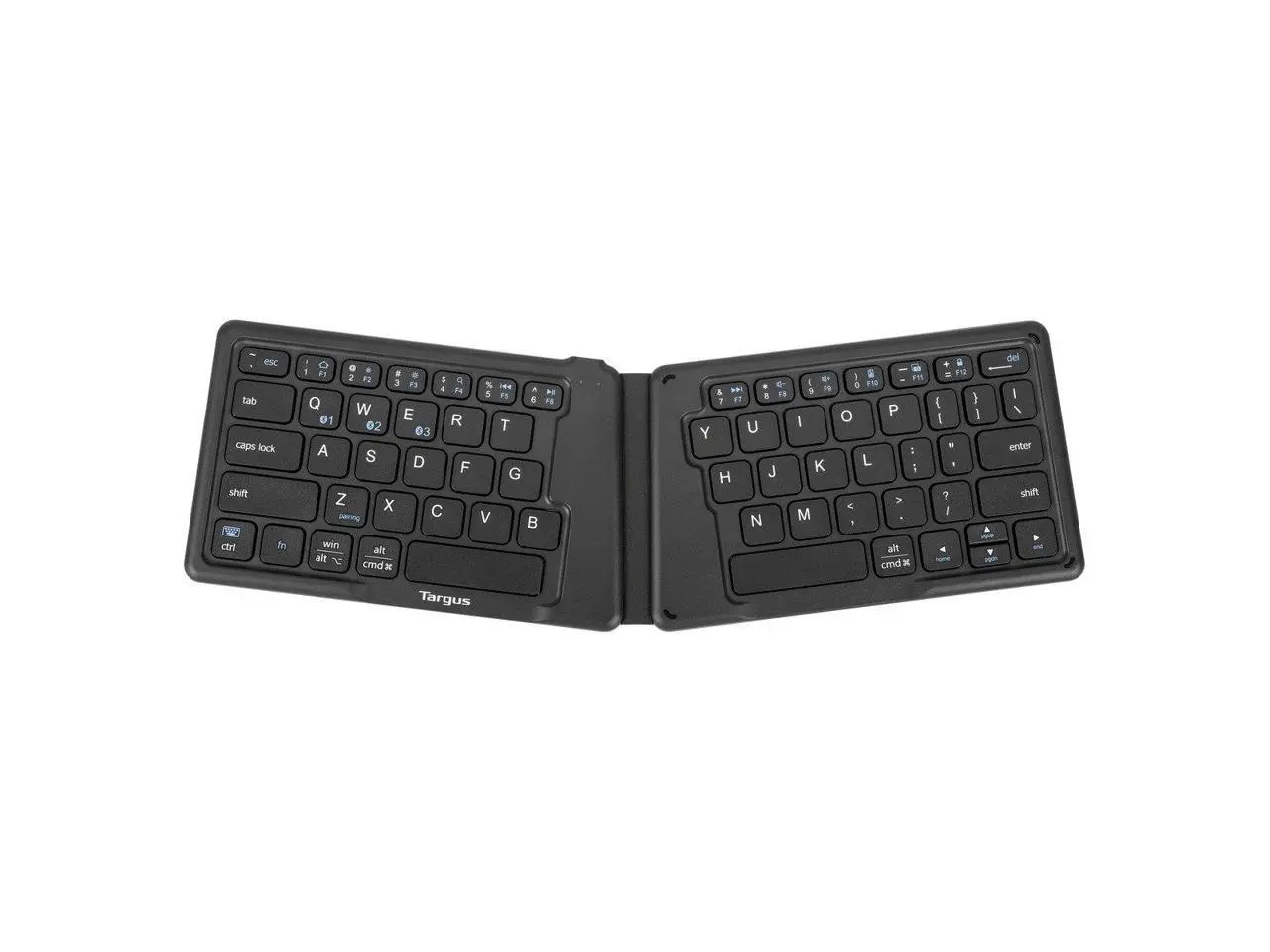 Targus Ergonomic Foldable Bluetooth Antimicrobial Keyboard Black AKF003US