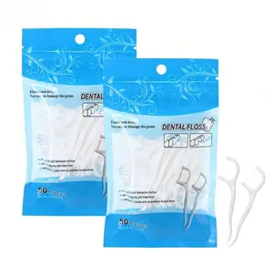100Pcs Dental Floss Sticks High Toughness Dental Floss Pick Dental Flosser Toothpick Sticks with Non-Slip Handle Regular Floss Toothpick Floss Pick Oral Teeth Cleaning Care for Family Travel