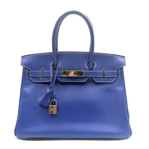 Pre-owned HERMÈS Leather Crossbody Bags CALUXB Hermes Birkin 30 Epsom Blue Elextric PHW