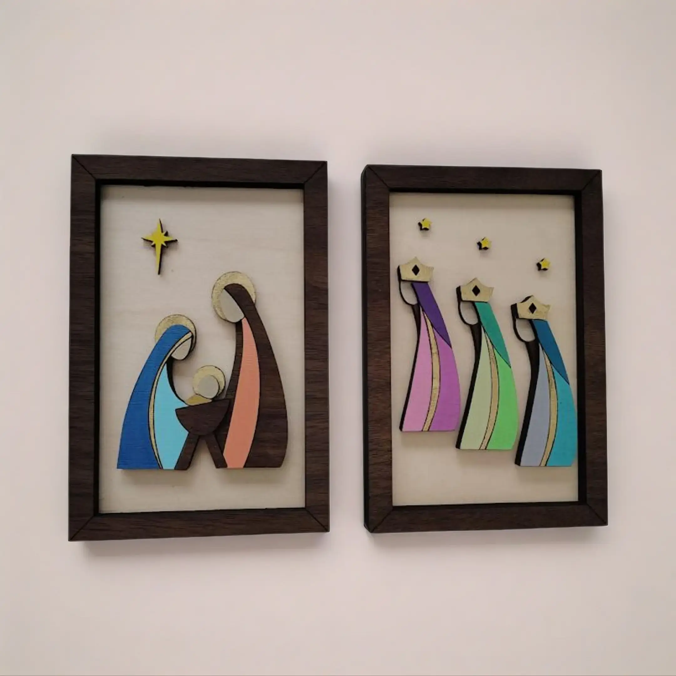 Nativity Scene decor Wall or Stand, Religious, Plywood, Religious Items, Wood, Spiritual Decor, Stylish Religious Decor
