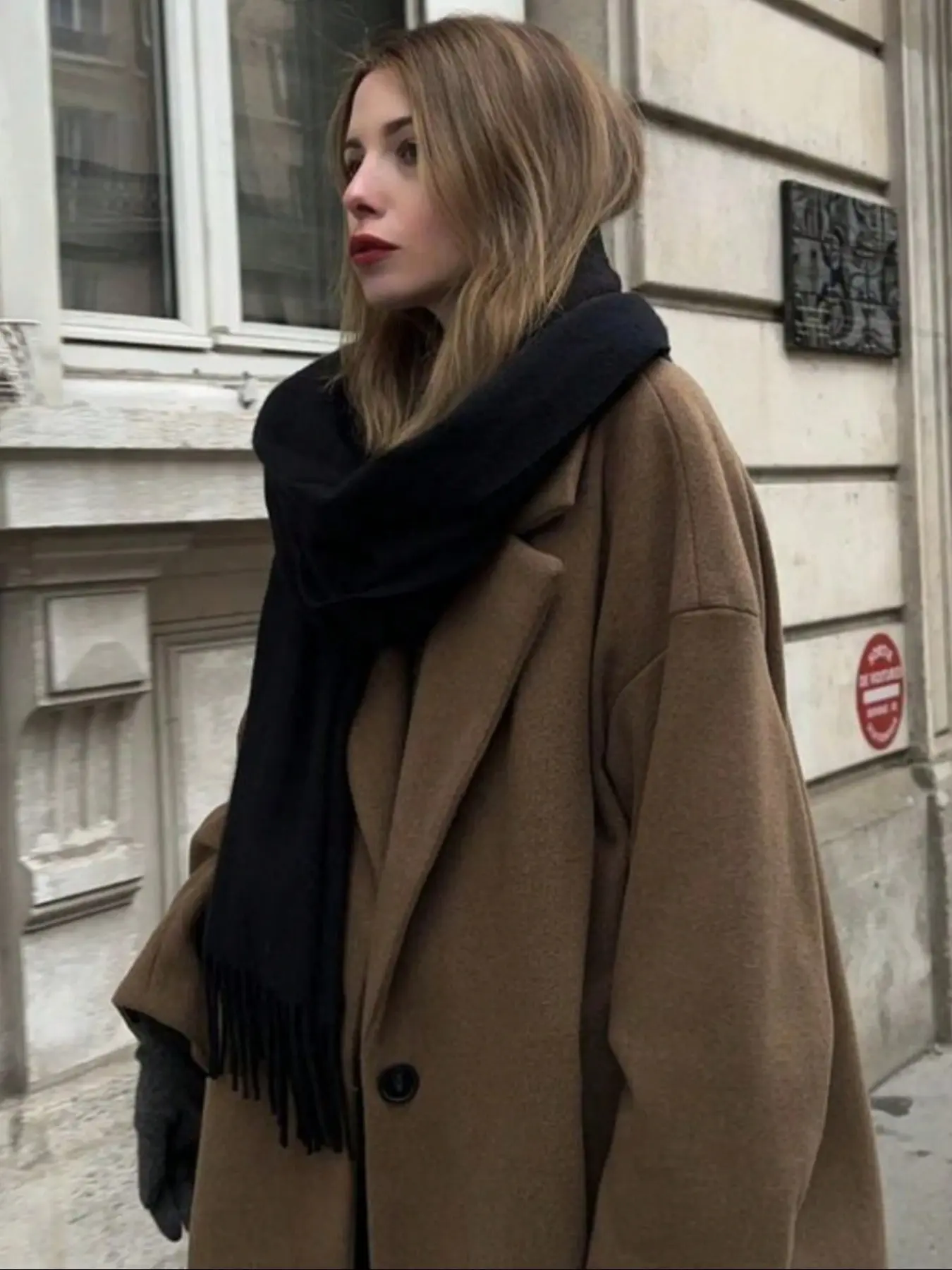 1pc Women Simple Solid Color Regular Style Faux Cashmere Scarf, Suitable For Transitional Season, Daily Wear, Windproof And Warm Winter Fall Winter scarf, Fluffy Soft Scarf, Casual Soft Scarf
