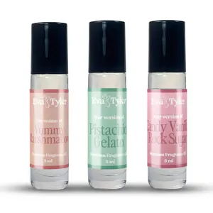 Kayal-inspired Perfume Roll-on Trio Bundle | Premium, USA Made Fragrance Oil | Yummy Marshmallow, Pistachio Gelato, Candy Vanilla Rock Sugar 8ml
