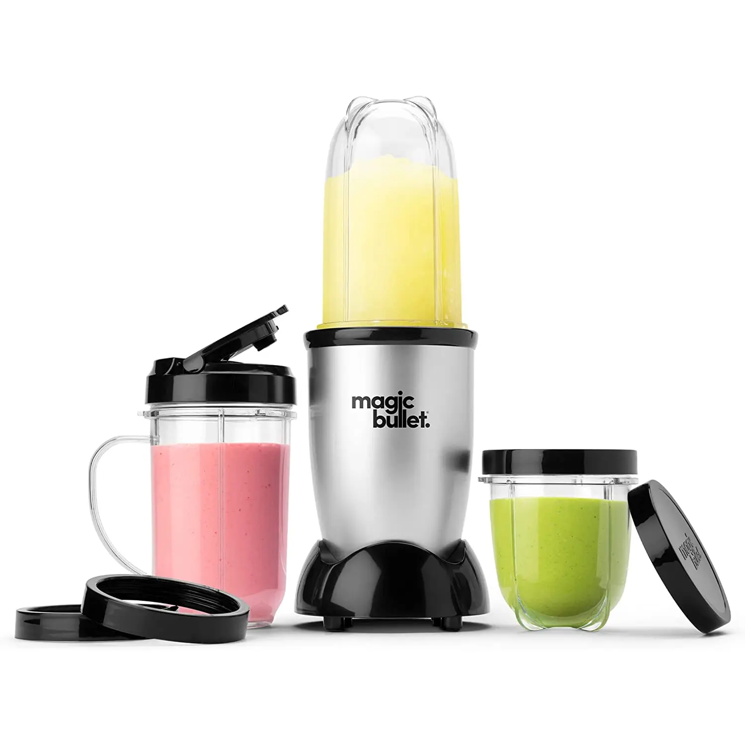 Magic Bullet Blender 11-Piece Set, Compact Silver Design