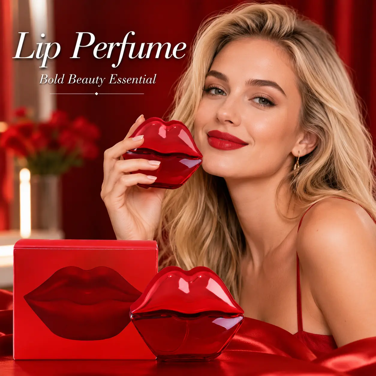 Sexy Red Lips Shaped Perfume, 30 ml long-lasting eau de toilette, glossy red bottle, portable fragrance gift box for women—perfect dating gift