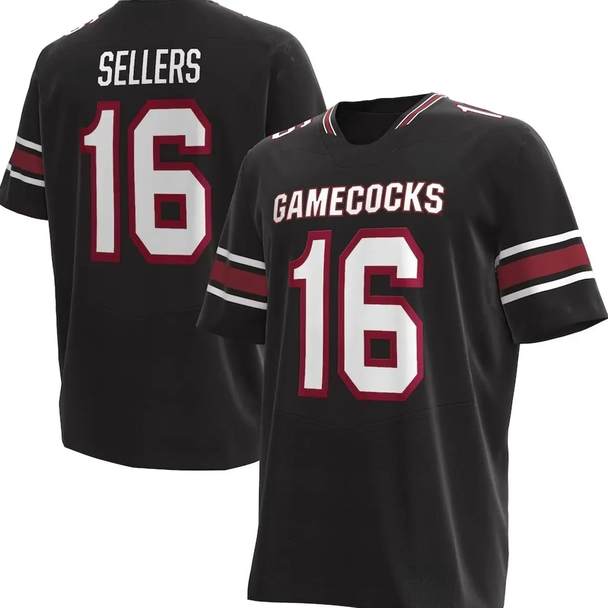 Unisex Football 16 LaNorris Sellers South Carolina Gamecocks Team Alternate NIL Football Replica Player Jersey - Black