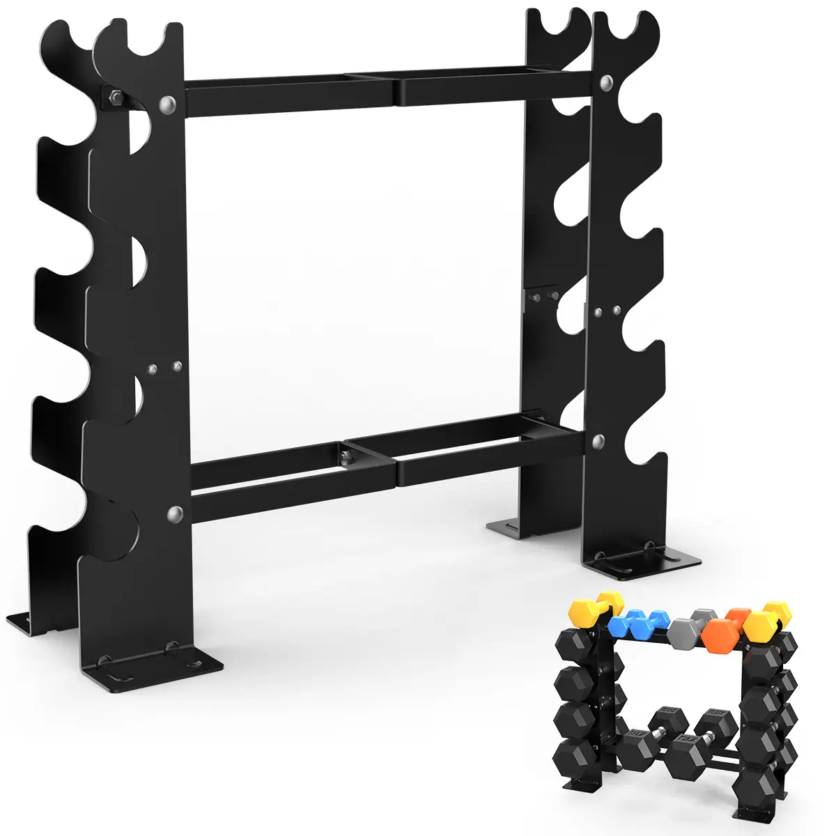 RELIFE 5-Tier Dumbbell Rack Stand, 450lbs Heavy-Duty Weight Storage Organizer for Dumbbells & Kettlebells, Space-Saving Home Gym Fitness Equipment, Dumbbells Not Included, Summervibes