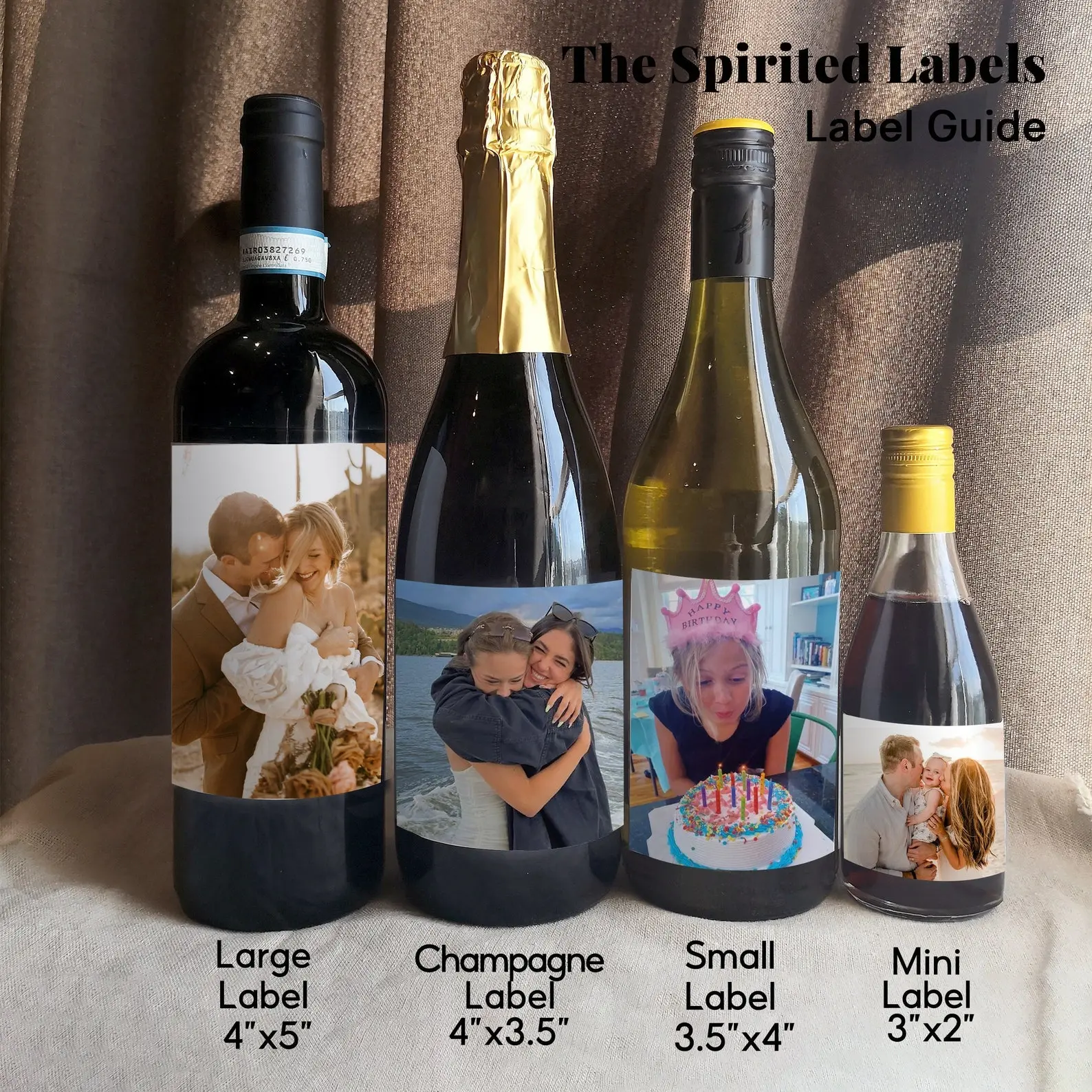 Custom Photo Wine Label - Personalized Champagne Label for Couple, Adult Birthday Gifts, Bulk Discounts Eligible Bar Utensil Accessory