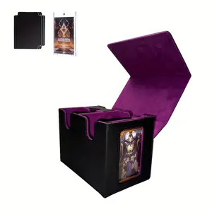 Leather Magnetic Closure Trading Card Holder, Magic Card Storage Box, Yugioh Mtg Sports Cards Protector, New Design