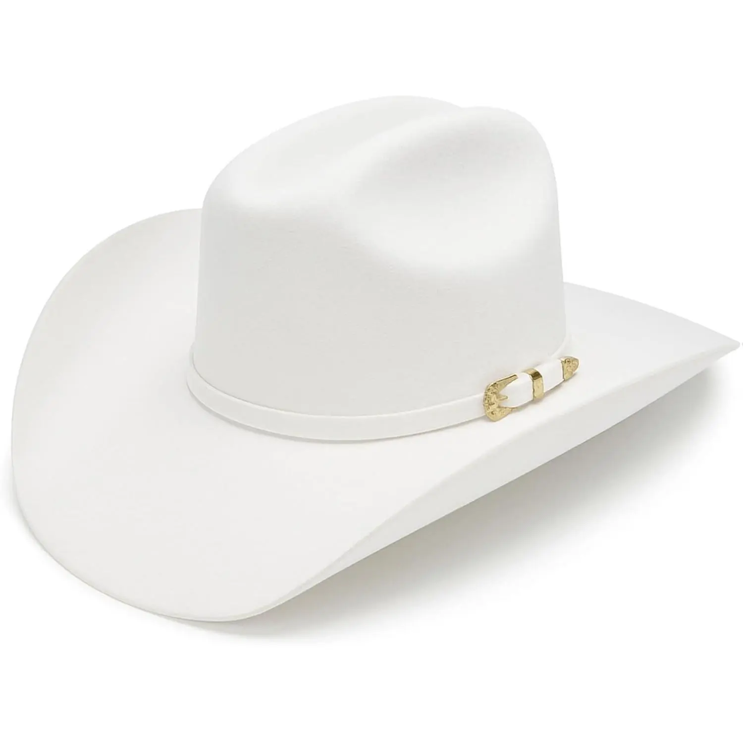 El Cattleman Handmade Cowboy Hat - 100X Bolivian Wool Felt Premium Western Hat 4 5/8" Crown 4" Brim Made in Mexico White Color Authentic Western Style