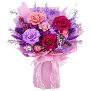 Bloom's  Preserved Flower Bouquet -  Real Roses & Hydrangeas That Last   - Eternal Mixed Flower Arrangement for Women, Mom, Wife, Girlfriend, Anniversaries, Birthdays -