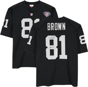 Tim Brown Los Angeles Raiders Autographed Mitchell and Ness 1994 Black Authentic Jersey with "HOF 2015" Inscription - Fanatics Authentic Certified