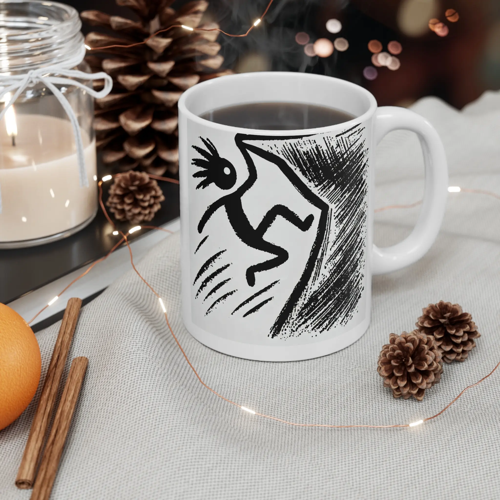 Rock Climber Petroglyph 11oz Mug, XtremePetro Coffee Cup, Climbing Enthusiast Gift, Outdoor Adventure Tea Mug, Adventure Lover Cup, Climber