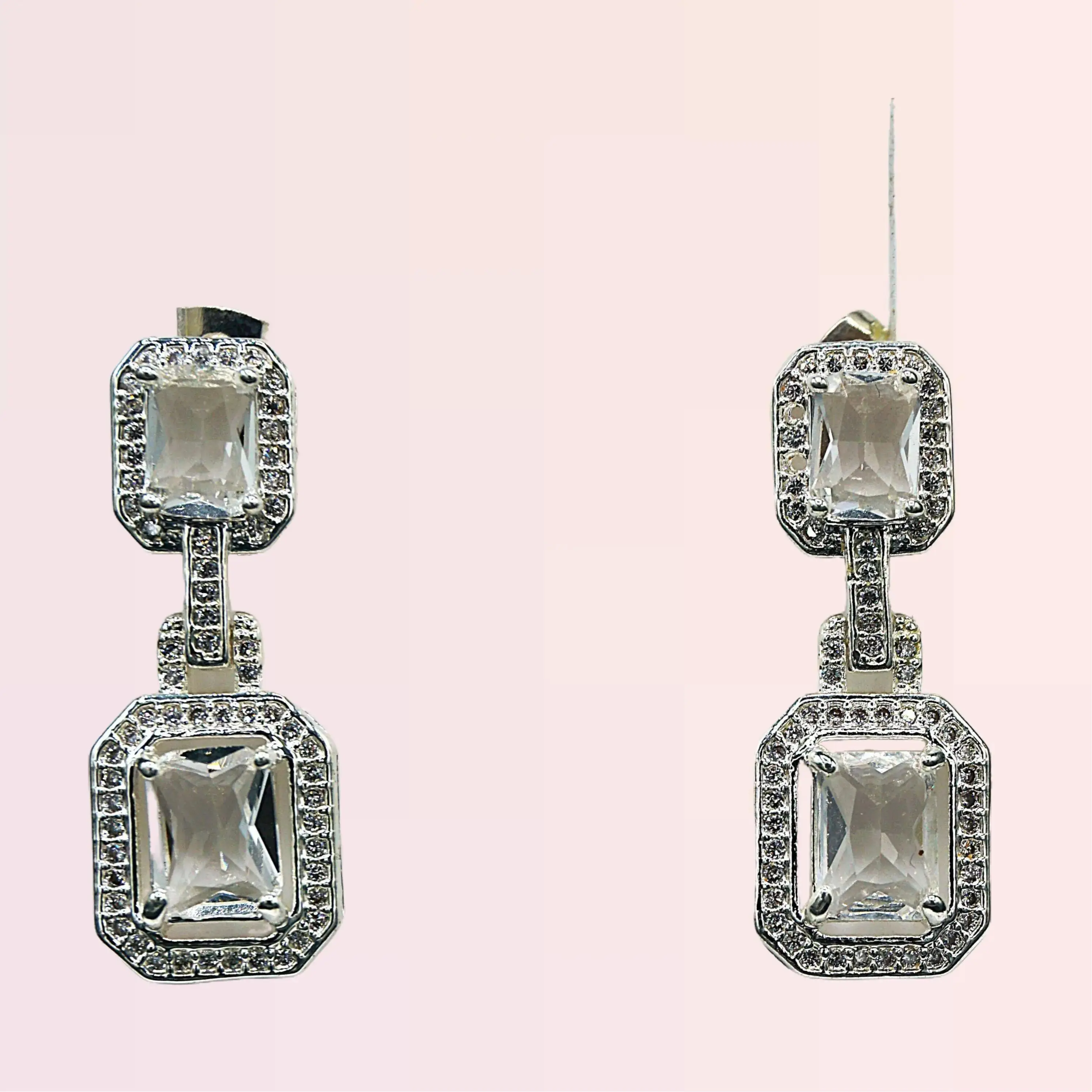 Mexican Handmade Silver Earrings with Zirconea for Women