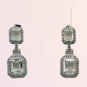 Mexican Handmade Silver Earrings with Zirconea for Women