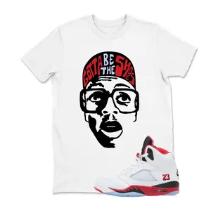 Sneaker Shirt White to Match Jordan 5 Fire Red, Retro Tee, Sneakerhead Outfit