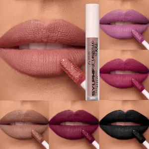 Matte Finish Liquid Lip Gloss Long-Lasting Non-Sticky Colorful Lips Velvet Texture 6 Colors