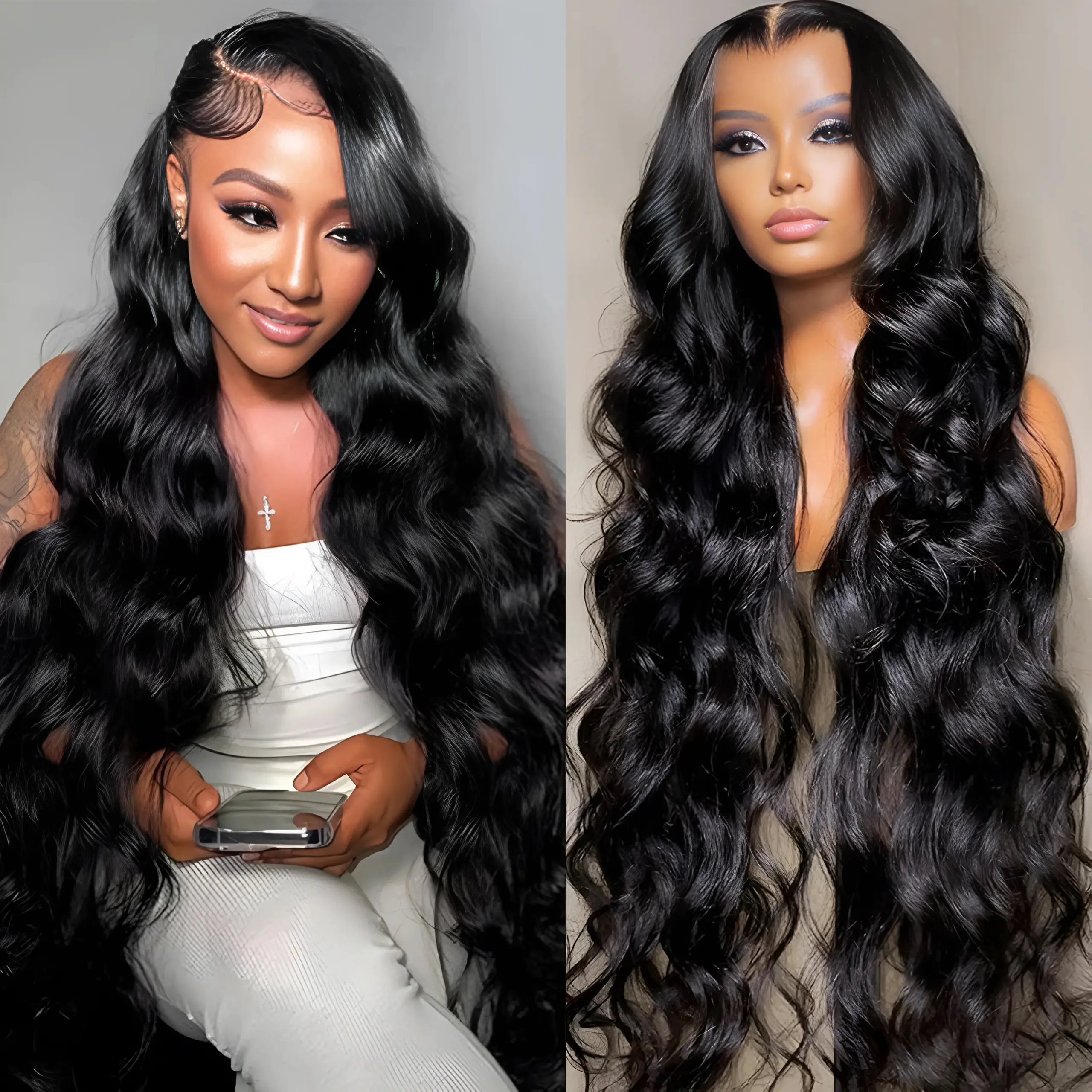 Lemoda 13x4 Full Lace Frontal Wig Body Wave Lace Front Wigs Human Hair HD Transparent Lace Wig Pre Plucked 14A Brazilian Virgin Human Hair Wigs for Women