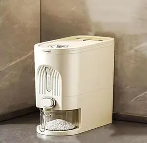 Rice Dispenser and Grain Container Storage with Lid,Rice Container with Measuring Cup,Moisture Proof Household Cereal Dispenser Bucket for Kitchen Soybean Corn Oatmeal,12Lbs