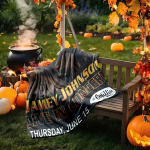 1 piece Jamey Johnson Live Concert Poster themed flannel blanket - Modern design flannel blanket, suitable for sofas and beds, all-season use, super soft and warm, digital printing, 100% polyester material, machine washable, suitable for home and