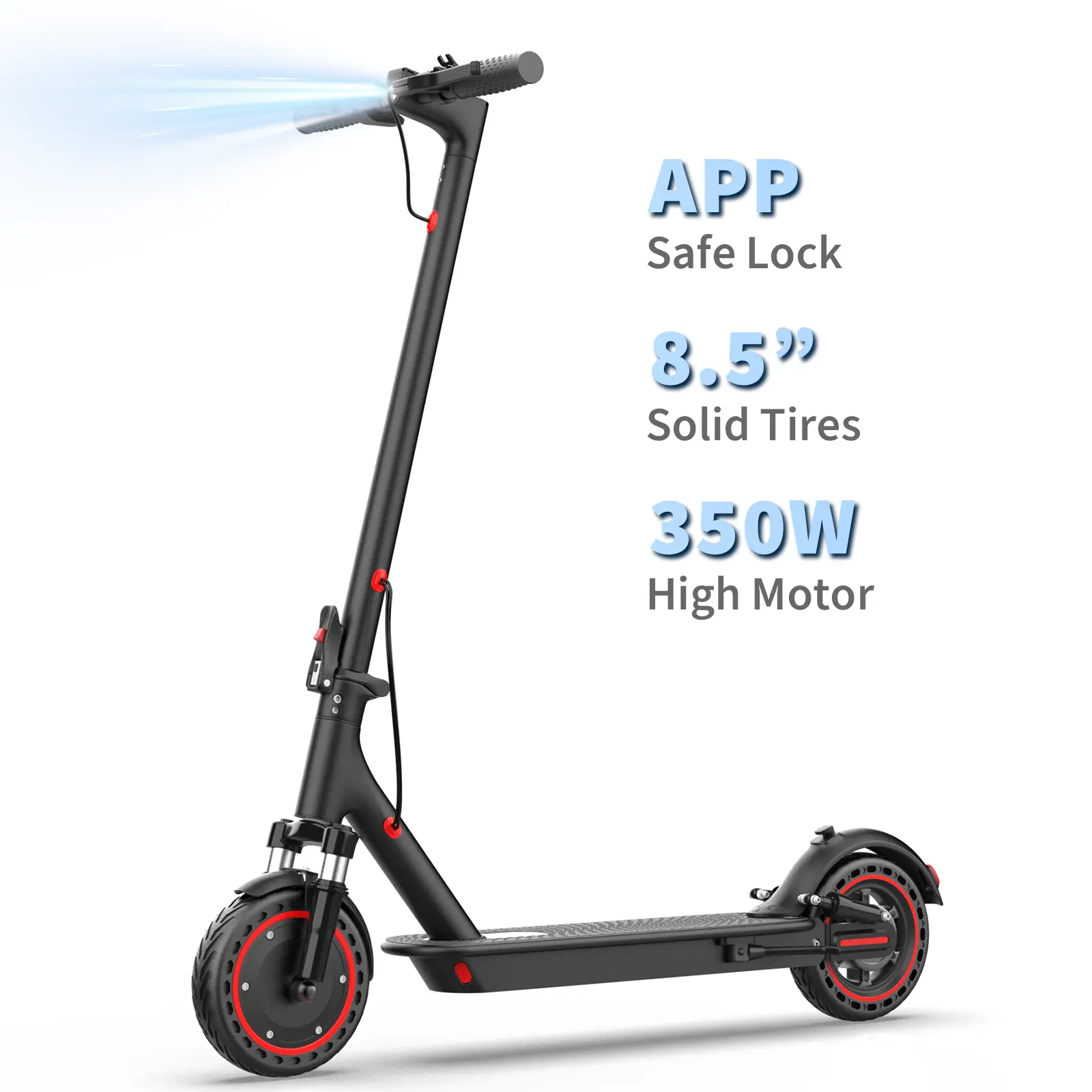 350W Folding App Controlled High Speed E-Scooter - 19 Mi Range, 19 MPH Top Speed, Dual Suspension, Lightweight, Portable Design, App Controlled Scooter, High Speed Scooter