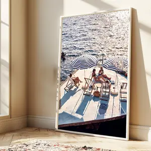 Seaside Photography Print Summer Sailing Poster, Bathroom Wall Art