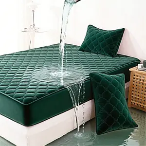 Cosybay Waterproof Mattress Protector Queen size with 2 pillowcase.Twin size mattress topper pad only 2pcs. Fitted Bed Sheet set with 15 inch Deep Pocket, for Bedroom, Guest Room. Halloween gifts for pets, children, and elderly families,skin-friendly