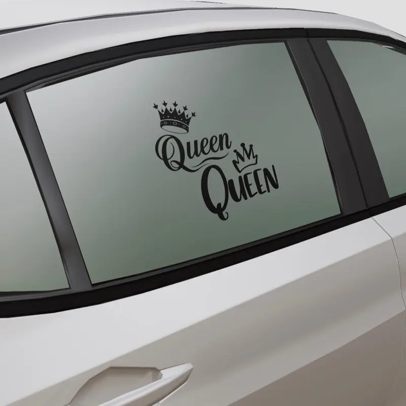 Queen Car Sticker - Stylish Crown Design, 6x4/10x7/20x15 Sizes, Durable Vinyl Material, Long-Lasting Visibility, Ideal for Car Window Vehicles Personalization