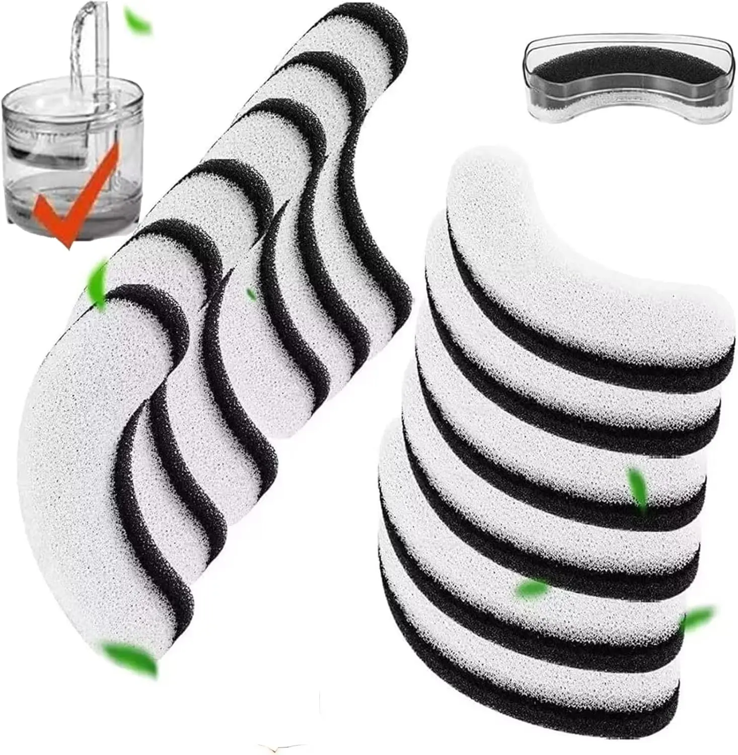 12 Packs Pet Fountain Replacement Foam Sponge Pre-Filters Fit for Clear Cat Water Fountain Dispenser