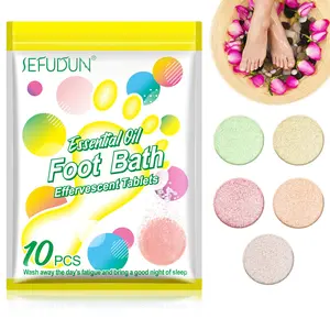 Essential Oil Foot Bath Effervescent Tablets-10 pieces per bag, 1 or 2 bags to choose from. Essential oil foot bath effervescent tablets, warm your body, sleep well, moisturize and cleanse. A great self-care gift