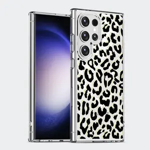 Leopard Pattern Clear Wireless Charging Military-Grade Protection Shockproof Slim Magnetic Phone Case for Samsung Galaxy S24 Ultra S23 S22 Plus, Women