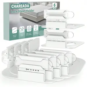 TAIMASI Lock Sheet Holders, Bed Sheet Holder For Corners, Heavy Duty Bed Sheet Holder Corner Fitted Sheet Straps Secure Sheets Firm & Tight In Place, Fits All Sheet Sizes, Easy Installation(6Pcs)