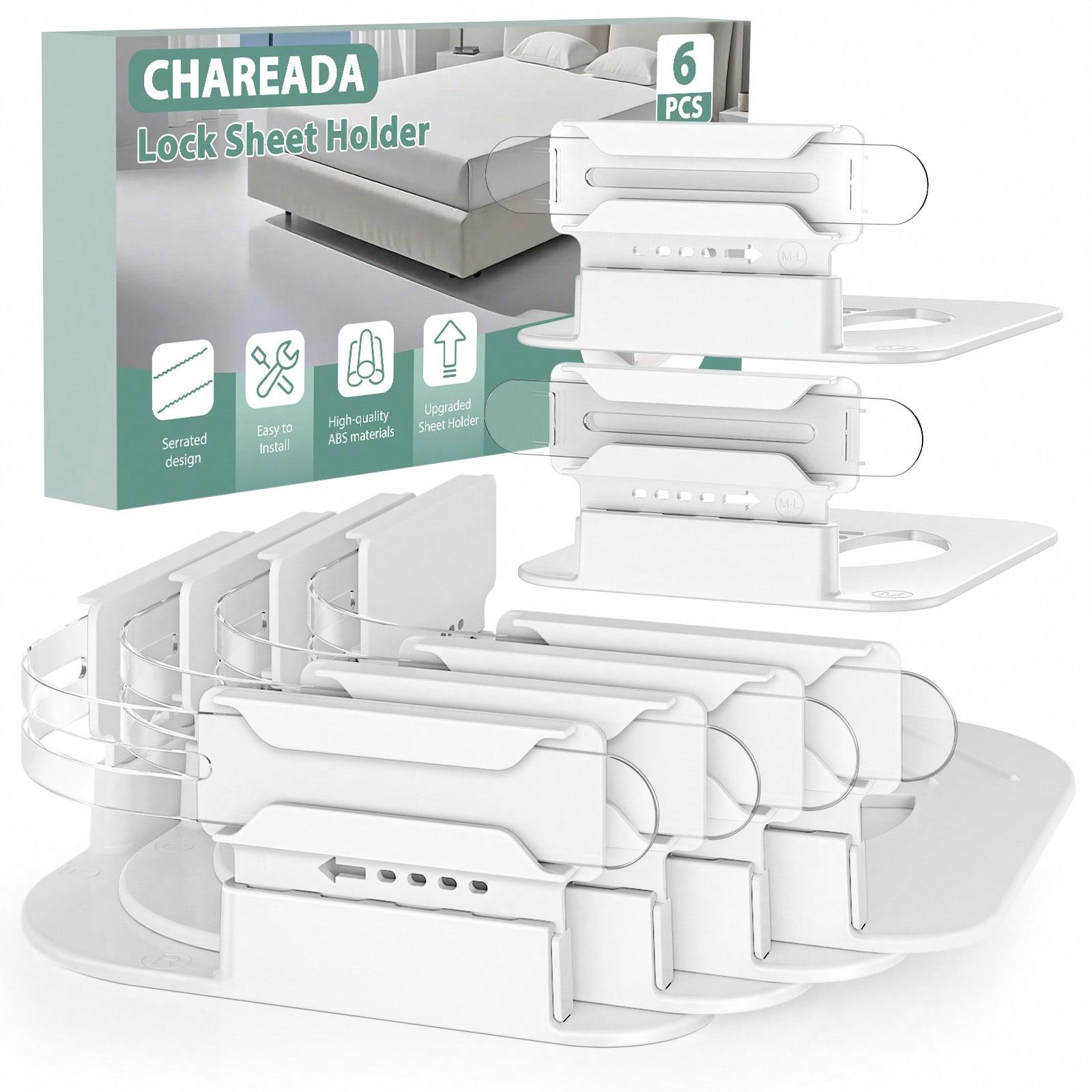 TAIMASI Lock Sheet Holders, Bed Sheet Holder For Corners, Heavy Duty Bed Sheet Holder Corner Fitted Sheet Straps Secure Sheets Firm & Tight In Place, Fits All Sheet Sizes, Easy Installation(6Pcs)