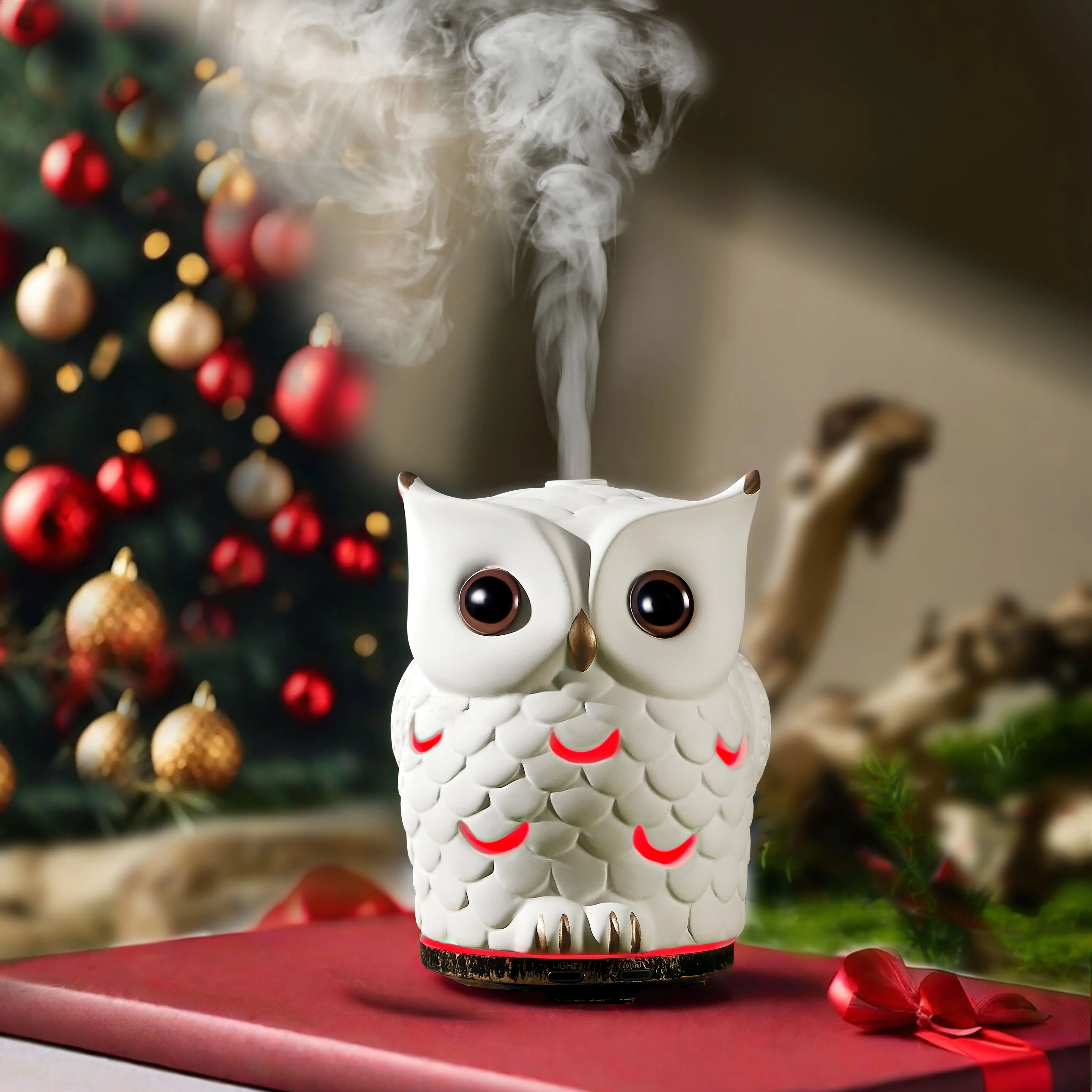 Quiet Ceramic Essential Oil Diffuser 200ML, Ultrasonic Cool Mist Humidifier with Smart Auto Shut-Off Timer, 7 Color Mood Light, Safe Ceramic Aromatherapy Diffusers for Kids Room Bedroom