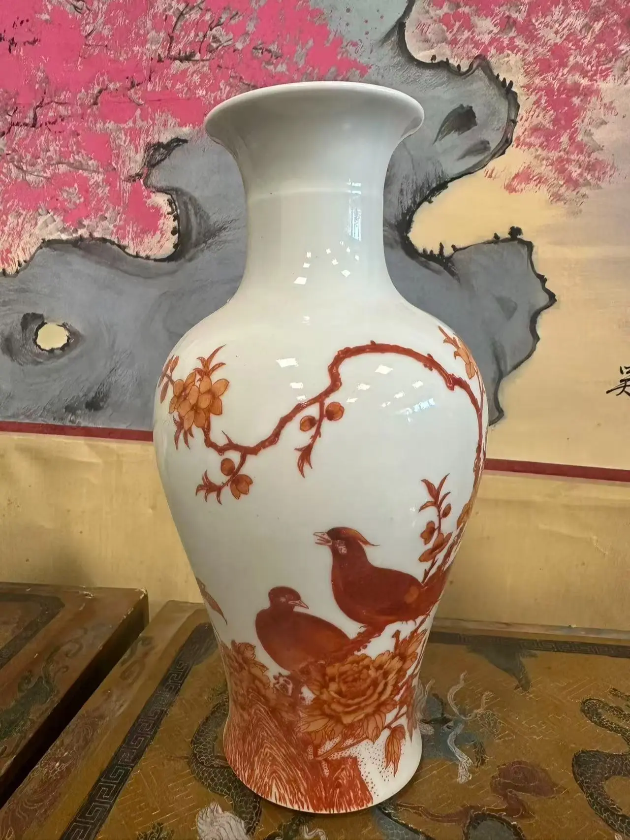 Blue and White Dragon Stemmed Plate