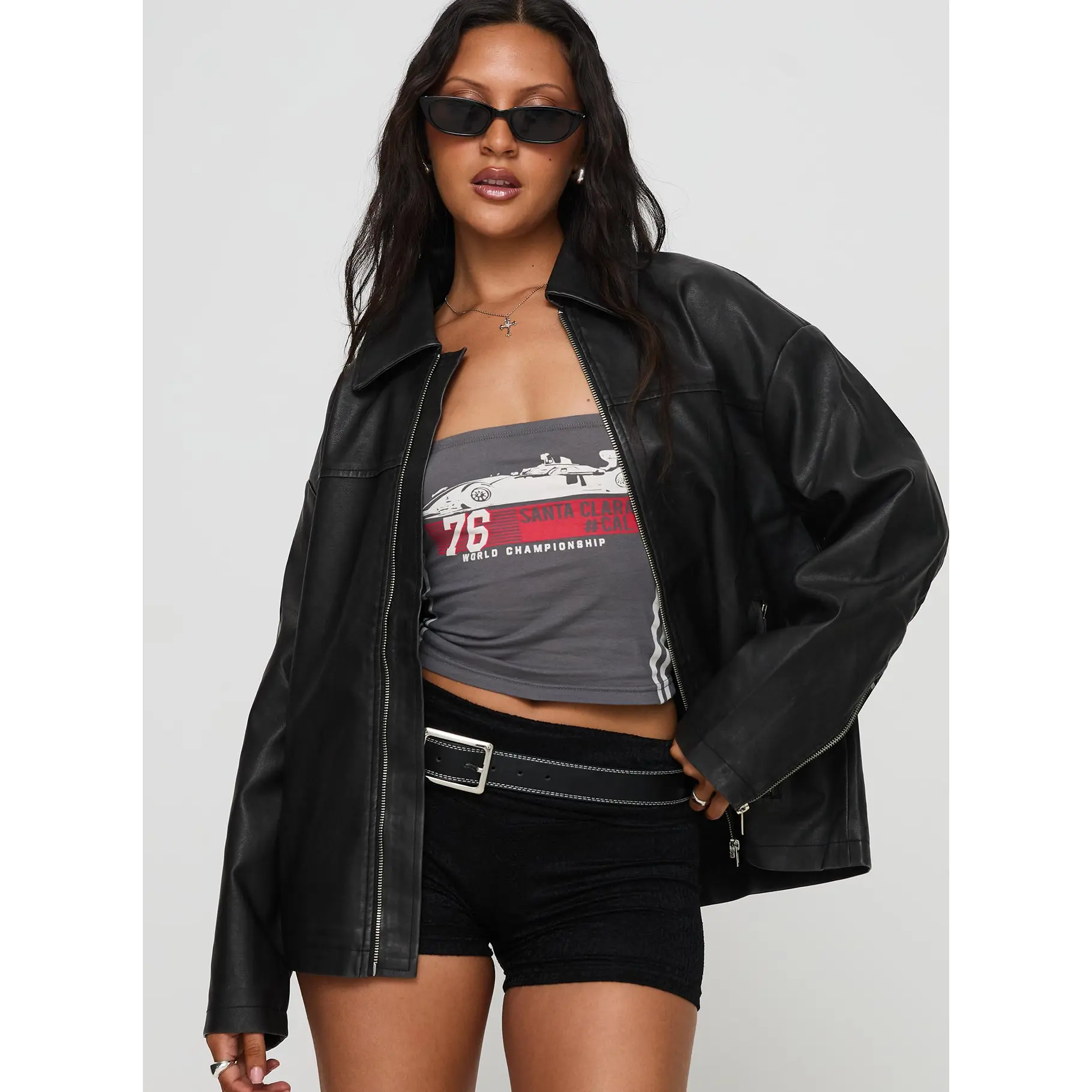 Napoleon Faux Leather Jacket Black - TikTok Shop