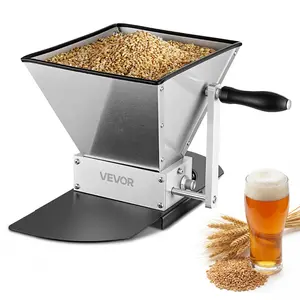 Summervibes VEVOR Manual Grain Mill, Homebrew Malt Grinder, Adjustable Barley Mill Crusher for Wheat Beer Brewing - with 2 Stainless Steel Rollers, 1.06 Gallon Hopper Metal Base Plate