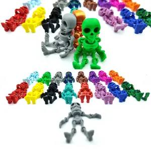 Halloween Skeleton Decorations, 10pcs/20pcs 3D Printed Skull Figurines, Random Colors, Perfect for Halloween & Christmas Gifts