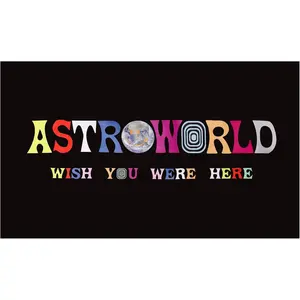 Eyesoul Astroworld Flag Black 40x60 Inch Flag Banner with Brass Grommets for College Dorm Room Decor, Tailgates, Parties & Gifts - Light colorful Wish