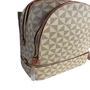 Geometric Print Fashion Backpack & Wallet Set