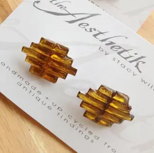 Upcycled 1920's Art Deco Glass Cufflinks - Limited Edition