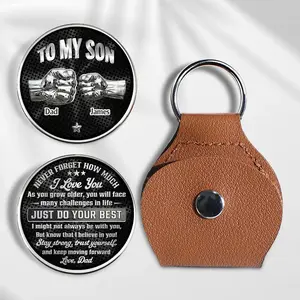 Fathers Day Gift From Dad, Personalized To My Son Pocket Hug, Encouragement Gift Son, You Are Stronger Than You Think Keepsake
