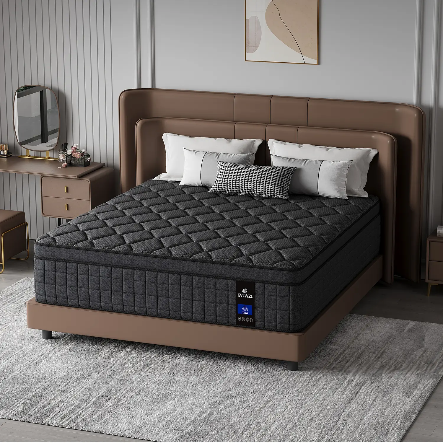 【sleep】12 Inch Twin, Full, Queen, King Mattress Memory Foam And Spring, Hybrid MattressMedium Firmness, Lumbar Support, For Home Rooms Hotels, Boxed H